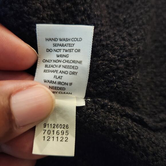 J. Jill Black Linen Blend Knit Baby Doll Cardigan Cover Up Size Medium Beach - Picture 7 of 10